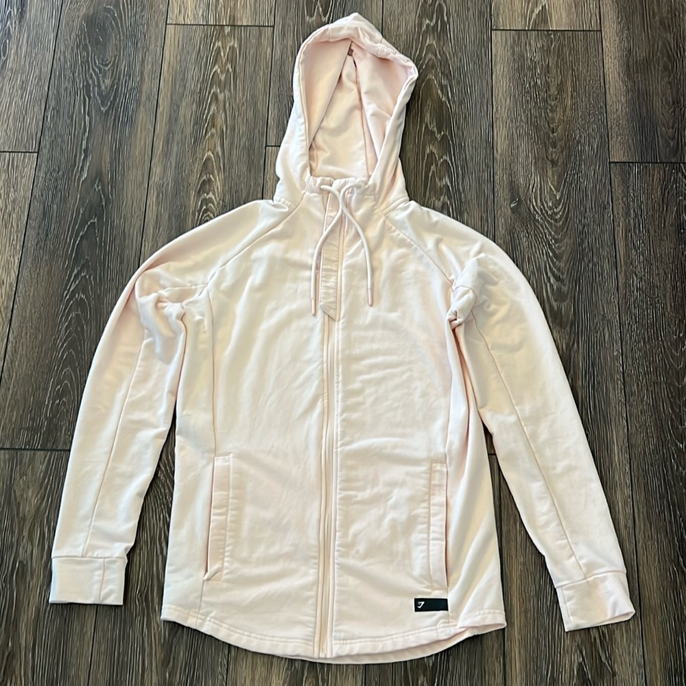 Gymshark Women’s Pink Zip Up Hoodie Size Small Workout Activewear